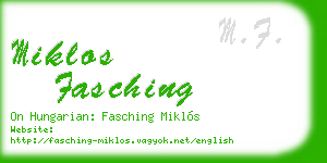 miklos fasching business card
